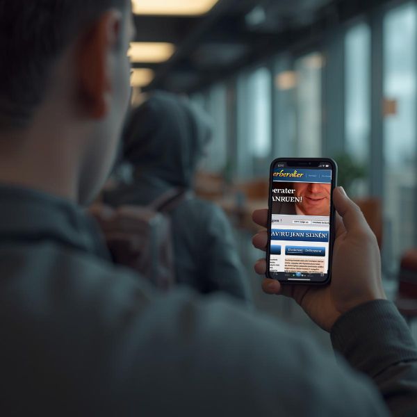 Nicht optimierte mobile Webseite Beispiel